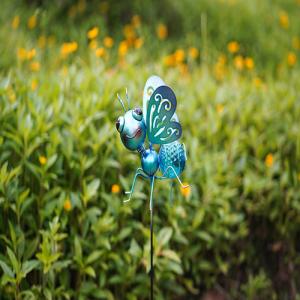 IP44 Metal Butterfly Solar Garden Ornaments Plug In LED Lamp