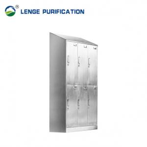 China Cleanroom Stainless Steel Furnishing Cabinet Six Door Sloping Top With Handle supplier