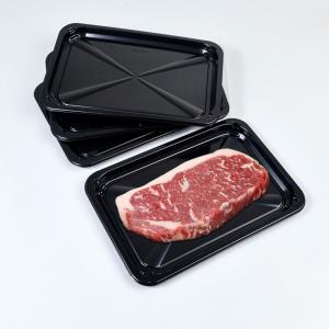 Black PP Plastic Vacuum Skin Packaging Trays For Sirloin Steaks 240 X 170 X 10 Mm