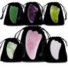 China Masajista Gua Sha de Cristal de Jade Natural con herramientas y bolsas de terapia de raspado de cuarzo rosa wholesale