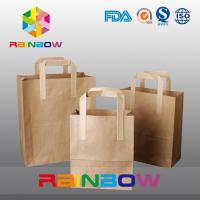 China Recycled Brown Customized Paper Bags /  Kraft Paper Bag With Loop Handle For Shopping on sale