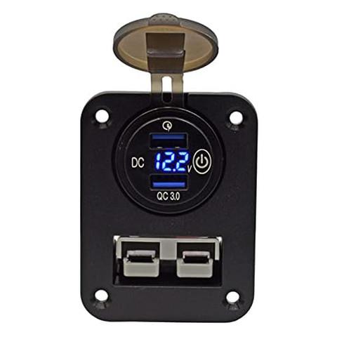 Cargador de automóvil USB de montaje de descarga para Anderson enchufe enchufe panel de carga doble USB QC3.0