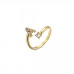 Trendy gold plated letter ring