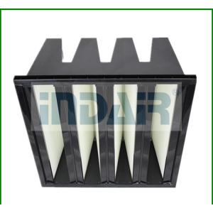 China Box Type V Bank Air Filter , High Efficiency HEPA Filter Large Filtration Area supplier