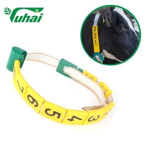China Custom Livestock Bands Identification Marking Tape With Number Plate Neck Collar Adjustable supplier