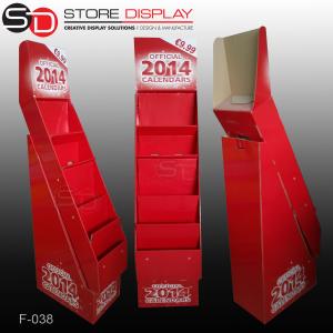 China pos red calender floor display stand supplier