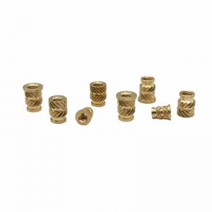 China Factory Wholesale Custom Brass Knurled Nut Through-Hole Knurled Nut Copper Insert Copper Flower Mother supplier
