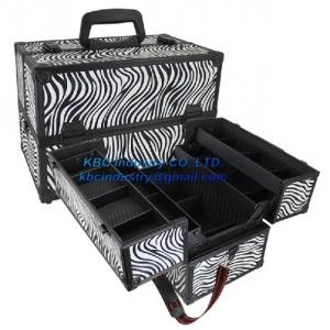 Zebra Makeup Case with Dividers and Strap
