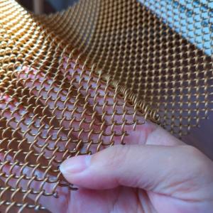 China Copper Color Aluminum Metal Mesh Drapery For Interior Partition wholesale