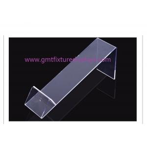 China Shoe Display Slatwall Heel Rest Rack Stand Clear Acrylic Shoe Holder Support Strip supplier