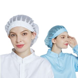 China KL-3006 Polyester Mesh Hat with Adjustable Rope for Food Factory and Workshop - Dust Proof Mesh Style Cap wholesale
