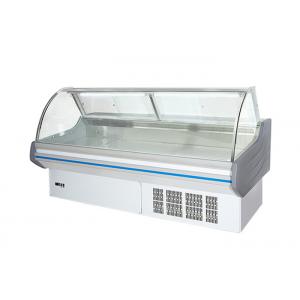 China Multifunctional Glass Curved Refrigerated Deli Showcase Single Temperature Deep Chiller supplier