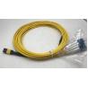 China SM G657A1 12F MPO Fiber Optic Cable Assembly Female With Flex Bendable Angle Boot wholesale