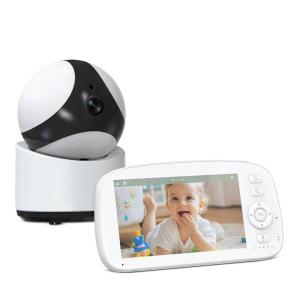 China 5 pulgadas Gran pantalla dividida Audio Video Baby Monitor Con el remoto Pan Tilt Zoom PTZ cámara supplier