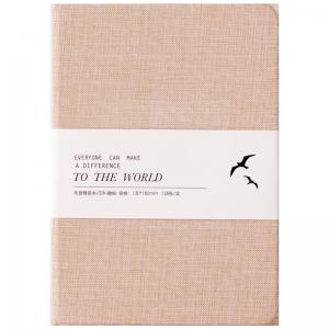 Pocket Size Fine Linen Cover Notebook , Waist Band Wide Ruled Notebook
