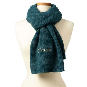 Women ' S 100 % Cashmere Knitted Neck Scarf Soft Waffle Stitch 7GG Gauge