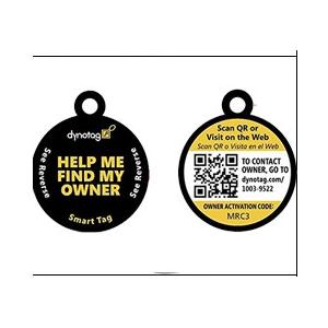 China Blank Sides QR Code Pet Tag Round Shape Match With Microchip 15 Digits supplier