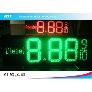 China Low Voltage 12v Digital Gas Station Led Price Sign Display , Red / Green supplier
