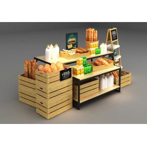 China Wooden Box Combination Design Shop Display Shelving With Metal Frame supplier
