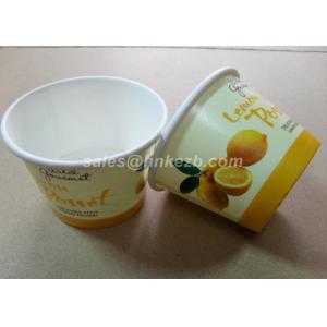 Healthy Disposable Ice Cream Cups , Paper Ice Cream Containers With Plastic Lids