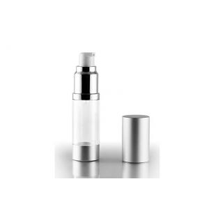 China Empty Silver Airless Cosmetic Bottles Slender Styles Soap Cream Packaging supplier