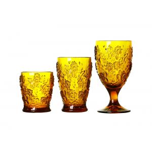 Hand Made Colored 9 ounce Colored Crystal Wine Goblet Glasses