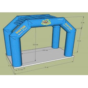 China 23 Feet  Green Oxford Fabric Inflatable Entrance Arch For Water Park Entrance supplier