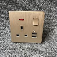 China UK Power Independent Dual USB Wall Switch Socket For Apartment / Home on sale