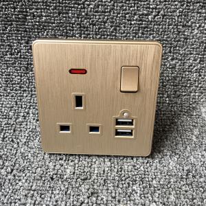 China UK Power Independent Dual USB Wall Switch Socket For Apartment / Home supplier