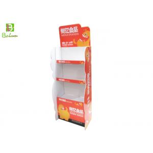 China Red Floor Point Of Purchase Display Racks Cardboard Advertising Display For Snack supplier
