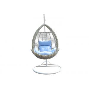 Powder Coated Iron Frame Balcony Rattan Hanging Swing Chair