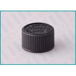 20/410 Ribbed Black Screw Top Caps , Pharmaceutical Child Proof Caps