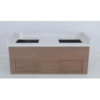 China Commercial Hotel Oak Veneer Stained Bathroom Vanity With Wood Console on sale