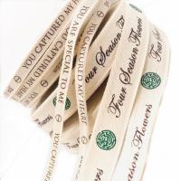 China 100% Natural Custom Printed Ribbon , Personalised Cotton Ribbon Eco - Friendly on sale