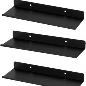 Carbon Steel Versatile Floating Shelves Wall Mounted Metal Wall Shelf with Lip Book Storage Stand Bracket