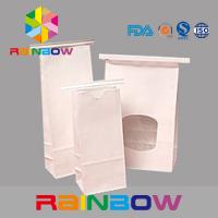 White Kraft Paper Flat Bottom Window Bags With Tin Tie , Chia Seed Packaging