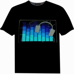 China 100% cotton sound activated el flashing t-shirt supplier