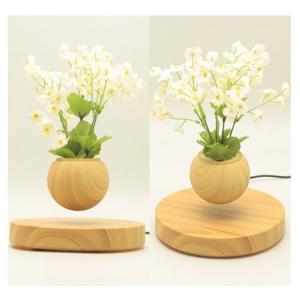 Wooden round base magnetic levitation floating bottom air bonsai plant flowerpot gift ornamenet