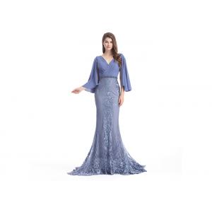 China Fashion Ladies Half Sleeve Evening Dresses Mermaid Sleeves Applique Dress supplier