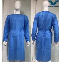 China Knitted Fabric Cuff SMS Isolation Gown Tear Resistant and Hydroponic En13795-2-2019 Certified on sale