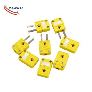 Yellow Colour K Type Thermocouple Connector Two Flat Pin Connector Used For Semiconductor