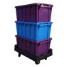 China High Strength Stacking And Nest Warehouse Logistic Turnover Round Trip Totes With Hinged Lid Round Trip Plastic Totes Attached Lid Container Nest Storage Tote Box Distribution Warehouse Storage wholesale