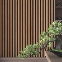 China Factory Walnut Slat Wood Panel With Black Pet Felt Interior acoustic Wall panel on sale
