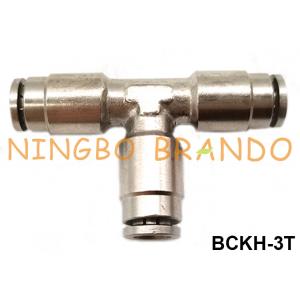 Union Branch Tee T Type Male Push In Tube Brass Pneumatic Hose Fitting 1/8" 1/4" 3/8" 1/2"