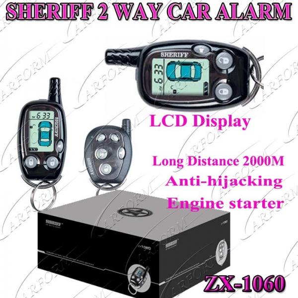 2 Way Paging Car Alarm with Auto Alarms Systems / FM 2000M LCD Remote Controller