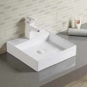 China Solid Counter Top Bathroom Sink 16 Inch Philosophy Square Hand Basin supplier