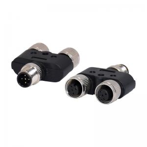M12 Waterproof Connector M12 Y Distributor Male To Female Sensor Actuator Connector