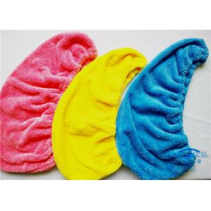 China Microfiber Coral Fleece Hair Drying Towel Turban , Light Weight Bath Towels supplier