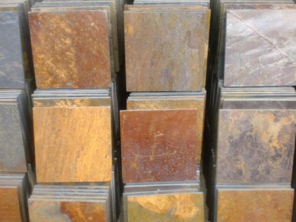 Natural Split Surface Chinese Rusty Slate Walkway Multicolor Slate Floor Tiles
