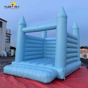 China Custom Inflatable Bouncy Castle Blue Wedding Jumping Castle Bounce House supplier